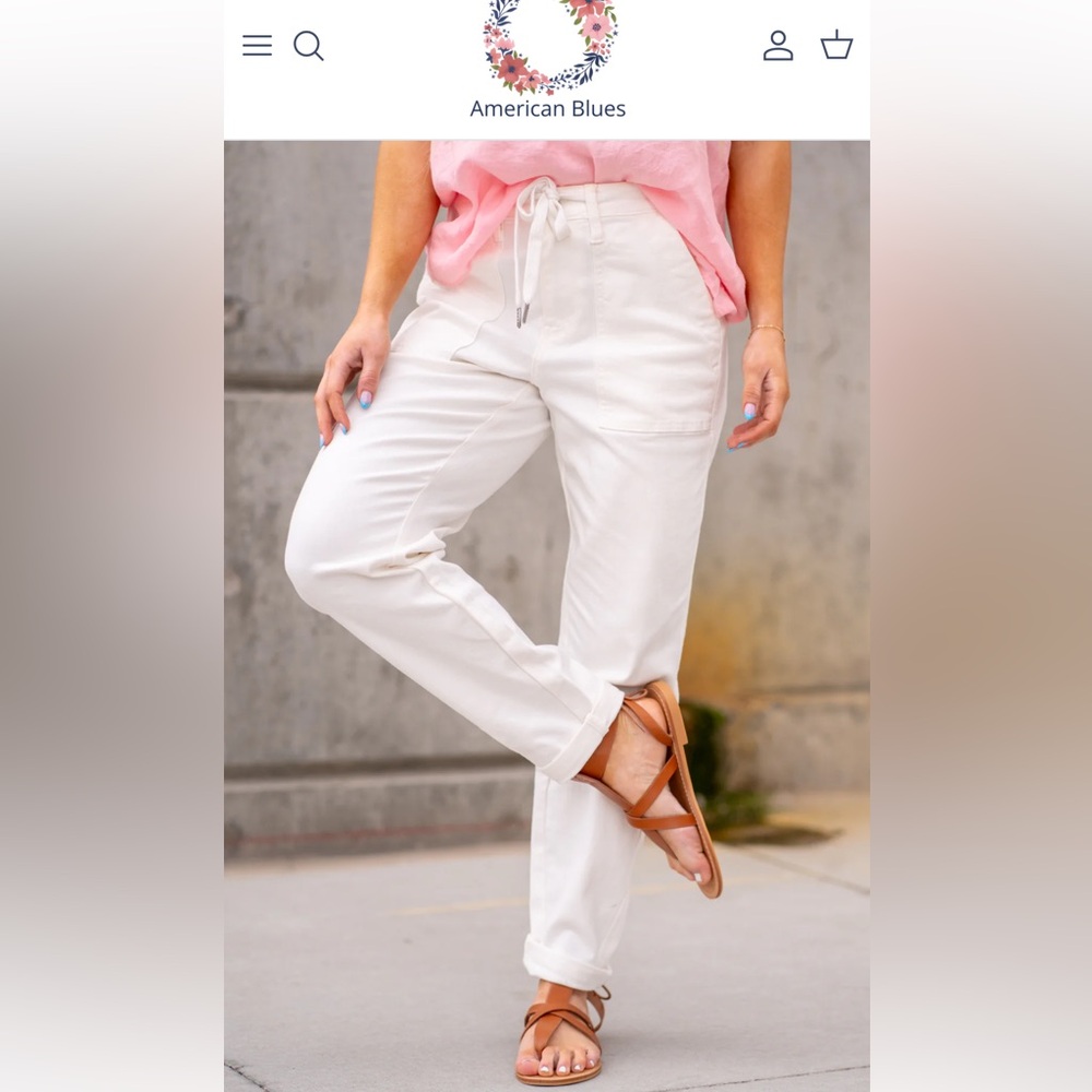 Judy Blue High Rise White Jean Jogger